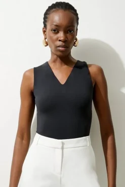 Contour Plunge Jersey Sleeveless Bodysuit