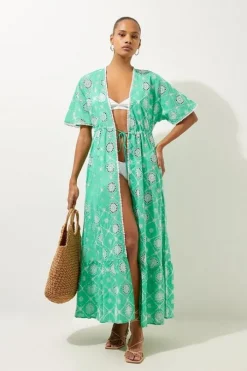 Cotton Eyelet Beach Kimono