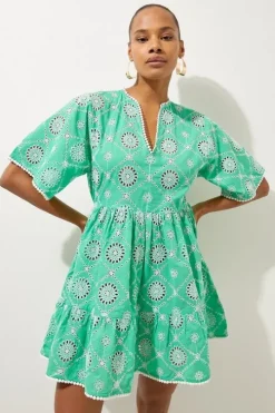 Cotton Eyelet Beach Mini Dress