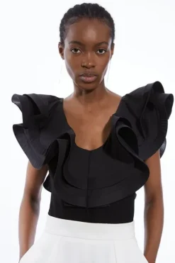 Cotton Ruffle Detail Bodysuit