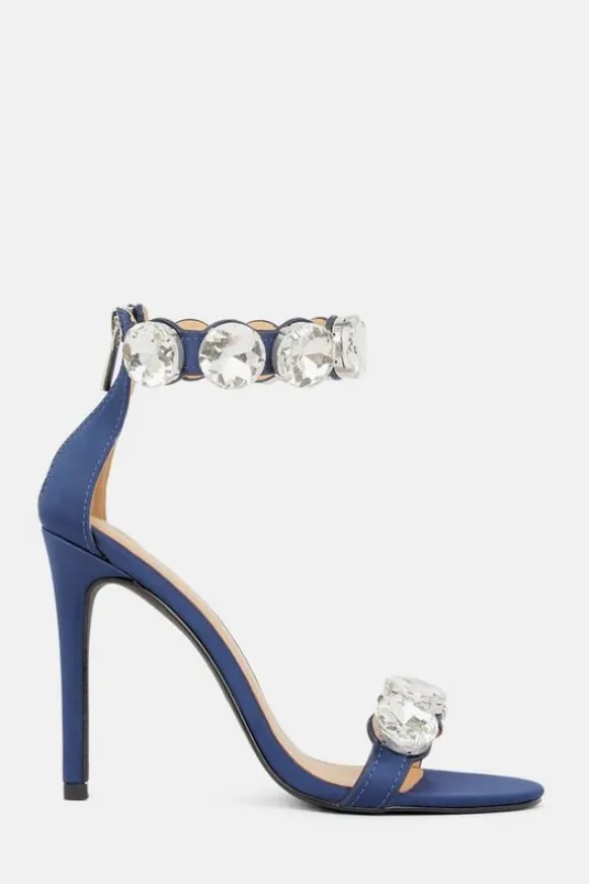 Crystal Stone Double Strap Stiletto Heel
