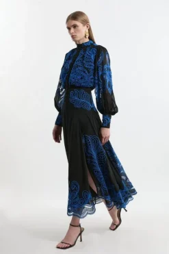 Cut Work Embroidered Woven Maxi Dress