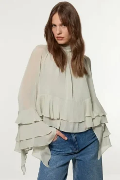 Drama Kimono Viscose Georgette Woven Blouse