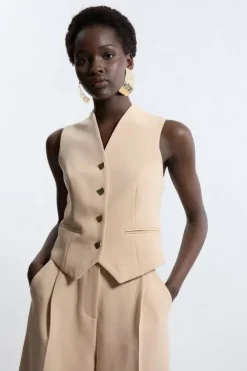 Essential Tailored Button Through Vest