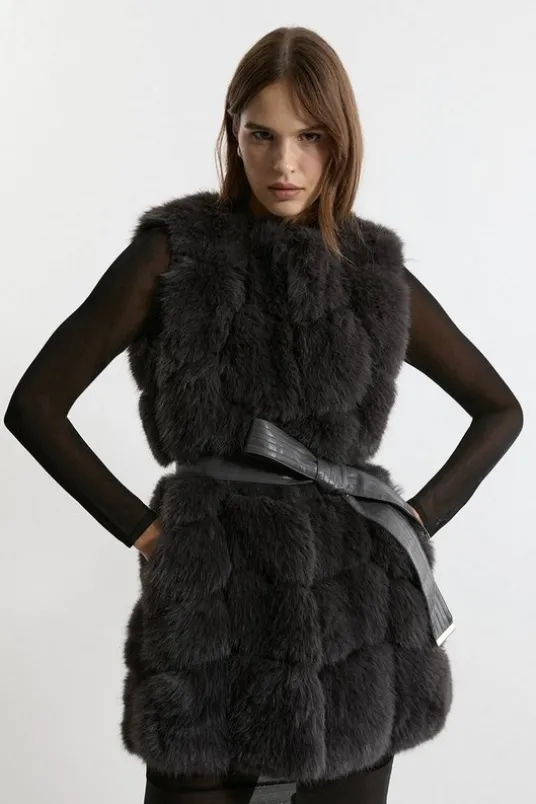 Faux Fur Panelled Vest