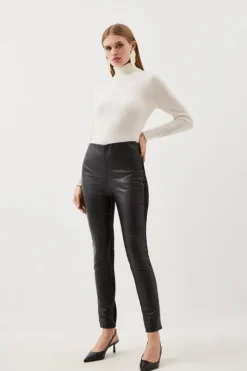 Faux Leather And Ponte Legging