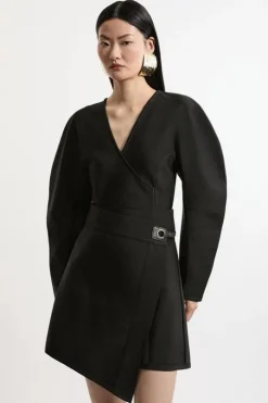 Figure Form Bandage Asymmetric Mini Skirt