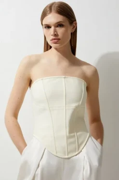 Figure Form Bandage Corset Detail Knit Top