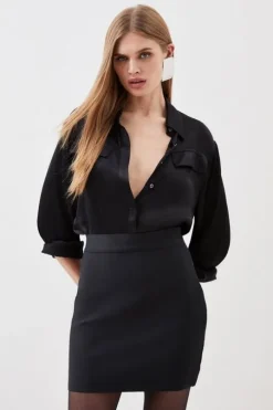 Figure Form Bandage Knit Mini Skirt