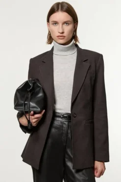 Flannel Tailored Collared Blazer