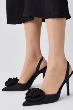 Flower Detail Court Slingback Heel