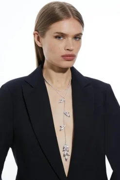 Flower Detail Longline Necklace