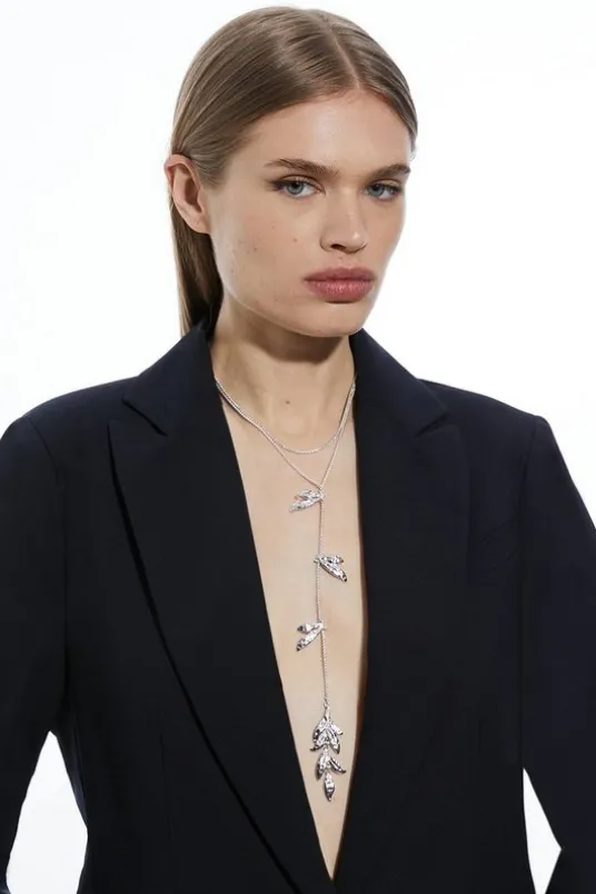 Flower Detail Longline Necklace