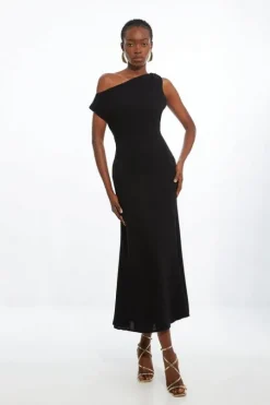 Fluid Tailored Drop Shoulder Maxi Dress