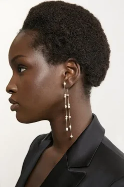 Freshwater Pearl Double Drop Long Earring