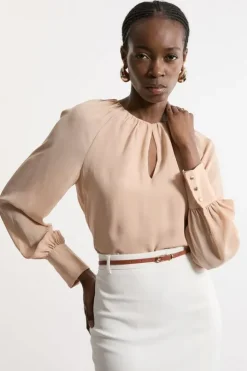 Georgette Balloon Sleeve Woven Blouse