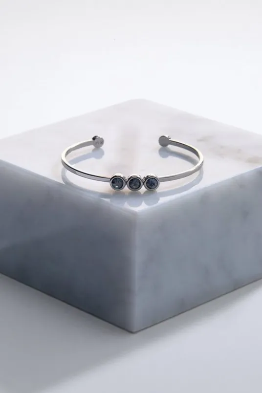 Hand Set European Crystal Trio Cuff