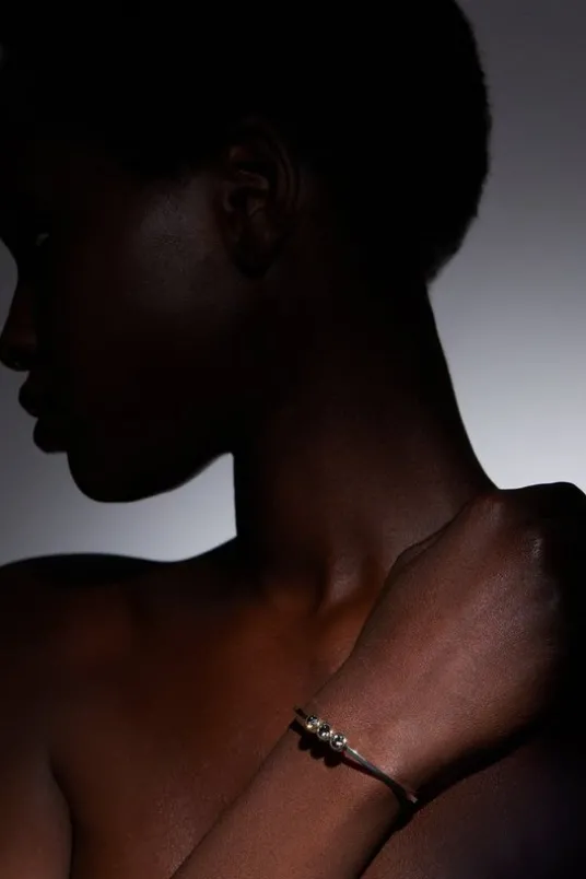 Hand Set European Crystal Trio Cuff