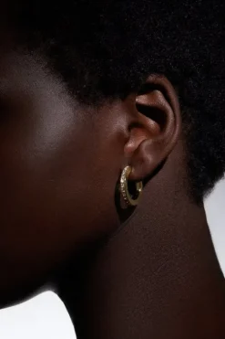 Hand Set European Crystal Small Hoop Earrings