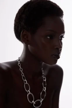 Hand Set European Crystal Oversized Chain Necklace