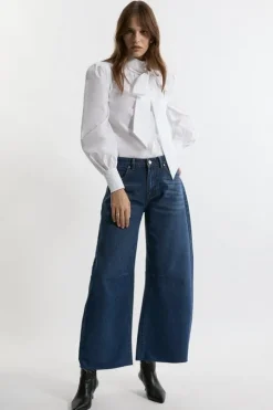 Indigo Barrel Leg Jean
