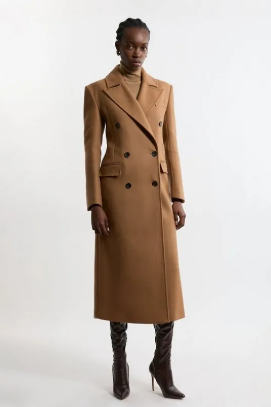 Italian Wool Blend Double Breasted Coat