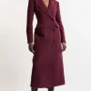 Italian Wool Blend Tailored Fitted Maxi Coat