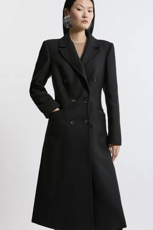 Italian Wool Fitted Midi Coat