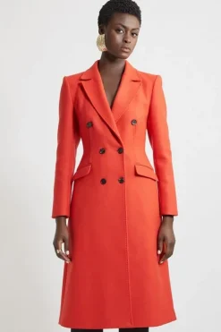 Italian Wool Fitted Midi Coat