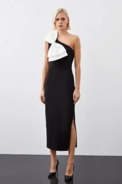 Jersey Ponte Bow Maxi Dress