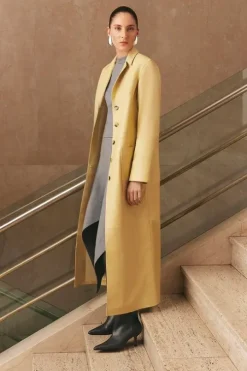 Leather Clean Trench Coat