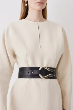 Leather Hardware Detail Waist Belt