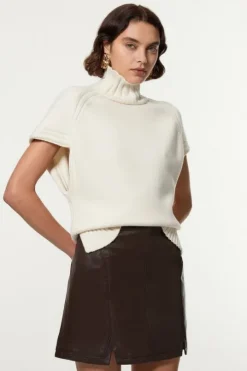 Leather Seam Detail Mini Skirt