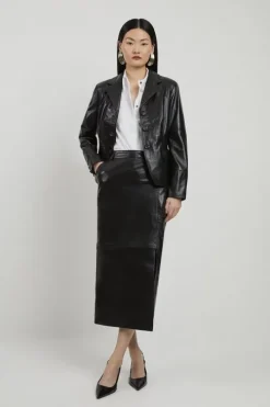 Leather Tailored Skirt Co-ord