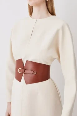 Leather Wide Waist Belt