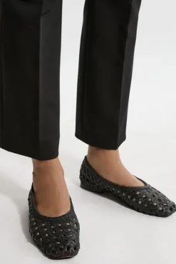 Leather Woven Ballet Pump