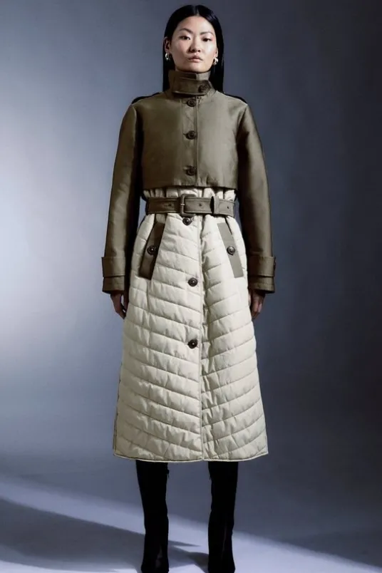 Lightweight Padded Hybrid Trench Coat