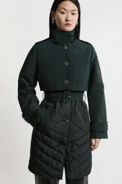 Lightweight Padded Hybrid Short Trench Coat