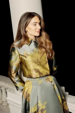 Lydia Millen Floral Jacquard Woven Jacket & Skirt Set