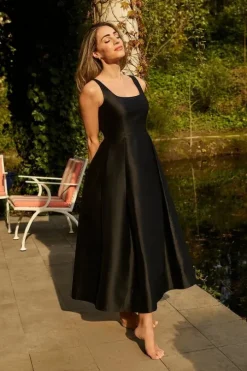 Lydia Millen Taffeta Full Skirt Tailored Midi Dress