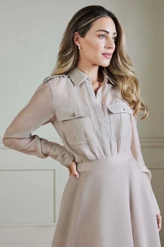 Lydia Millen Tall Pocket Detail Organdie Woven Shirt