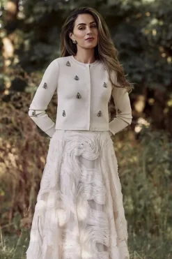 Lydia Millen Textured Ruffle Midaxi Woven Prom Skirt