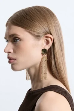 Metal Tassel Statement Drop Earring