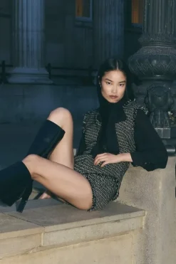 Metallic Boucle Tailored Shorts