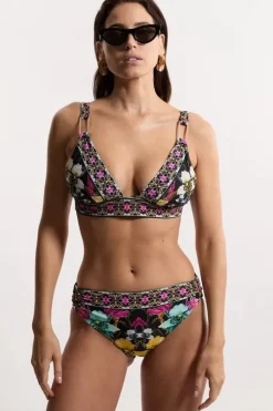 Mirror Print Plunge Bikini Bottoms