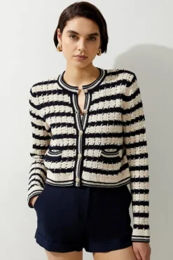 Open Stitch Tape Yarn Short Cardi