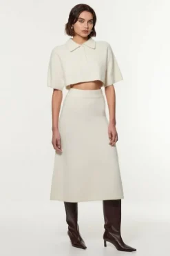 Petite Alpaca Wool Fluffy Full Knit Skirt