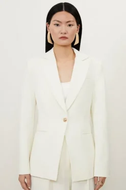 Petite Compact Stretch Single Breasted Tailored Blazer