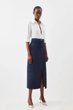 Petite Denim Maxi Skirt