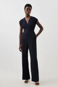 Petite Fluid Tailored Wide Leg Jumpsuit